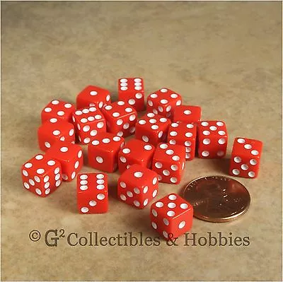 NEW 20 Red Miniature 8mm 6 Sided RPG MTG Game Dice Set 5/16 Inch Small D6 Koplow • $3.99