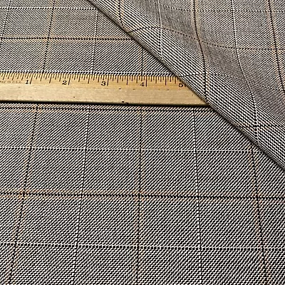 Rare Vintage High End Luxury Bespoke Wool Check Suiting Fabric Lot Yards = 1.0 • $49.50