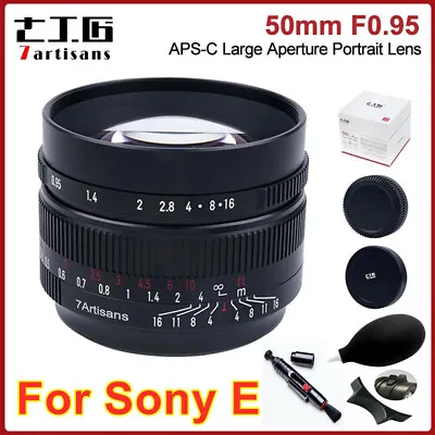 7artisans 50mm F0.95 APS-C Portrait Large Aperture Lens For Sony E Mount Camera • $173