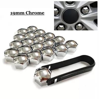 20x 19MM Chrome WHEEL NUT BOLT COVERS CAP UNIVERSAL SET Silver FOR ANY CAR • $17.64