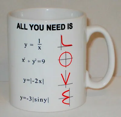 All You Need Is Love Maths Equation Mug Can Personalise Math Teacher Student Cup • £10.99