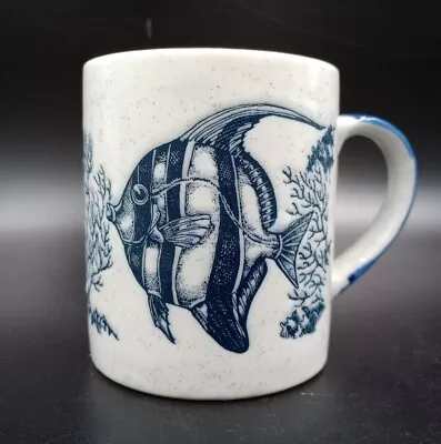 Ocean Fish Coral Nautical Blue Speckled Coffee Mug  • $14.99