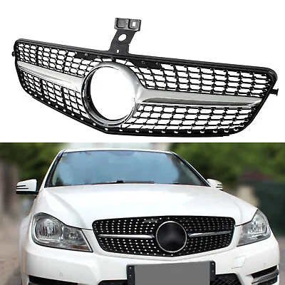 Diamond Front Grille For Mercedes Benz W204 C180 C200 C350 C-CLASS 2008-2014 • $40.87