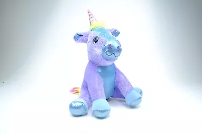 Winkeez Vivi The Unicorn Purple Plush 10  Sparkle Blue Feet Rainbow Hair • $7.19