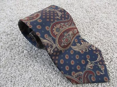 Van Heusen 417 Vintage Mens Neck Tie Paisley Blue All Silk Fabric • $14.99