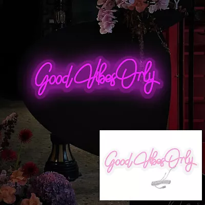 $45.62 • Buy Custom Neon Sign Good Vibes Only LED Neon Light For Room Home Wedding Wall Decor