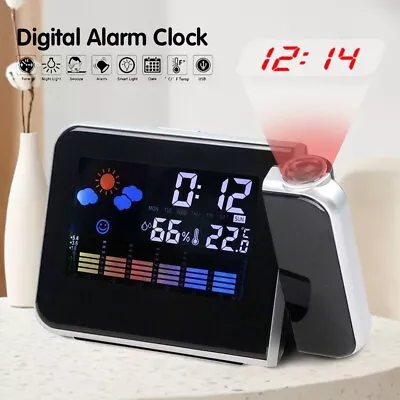 Smart Digital LED Alarm Clock Temperature Time Projector LCD Display Night Light • $11.98