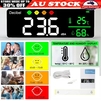 Decibel Meter Large Colored LED Screen Display Sound Level Tester 30 To 130dB AU • $76.99