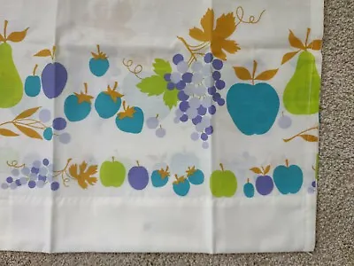 New VTG Kitchen Curtain 36  Tiers & Swags* FRUIT * Blue Purple Green Apples • $17.99