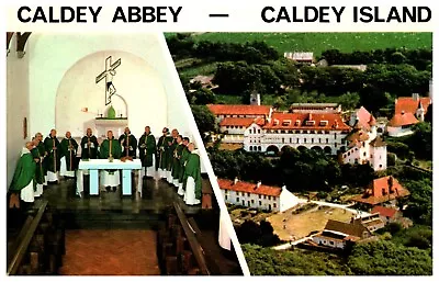 Postcard Caldey Abbey Caldey Island Tenby Pembrokeshire Wales • £2.50