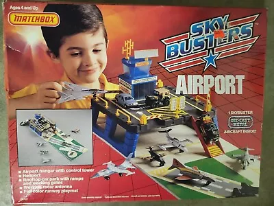 Matchbox Sky Busters Airport 1989 NEW IN BOX With New Unopened Skybusters Jet • $12
