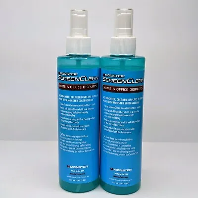 Lot Of 2 NEW Monster ScreenClean Alcohol Free Liquid Gel Cleaner 237 ML (8oz Ea) • $22.98