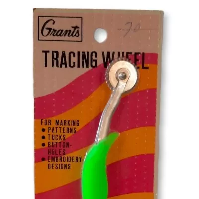 Vtg 70s GRANTS Tracing Wheel Fabric Pattern Scoring Tool Crafts W.T. Grant JAPAN • $11.95