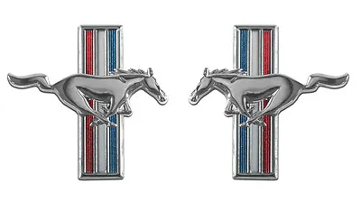 NEW 1965 - 1966 Ford Mustang Running Horse Emblems Tri Bar Fender Emblems Pair • $30