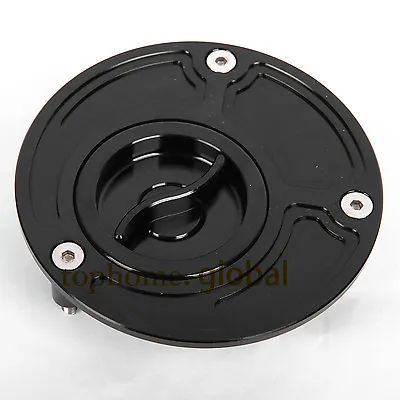 CNC Keyless Fuel Gas Cap Fit Yamaha R3 R1 R6 FZ07 R15 FZ6 Black Tank Cover US • $27.54