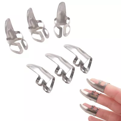 6Pcs Finger Picks Stainless Steel Banjo Ukulele Electric Guitar Picks Plectrums  • $7.43