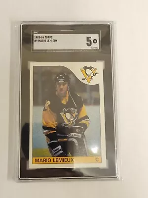 1985-86 Topps #9 Mario Lemieux Sgc 5 Rookie 2859285 • $179.99