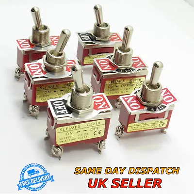 £4.71 • Buy Panel Mount Toggle Switch Single/Double Pole Single/Double Throw Flick 250V 15A