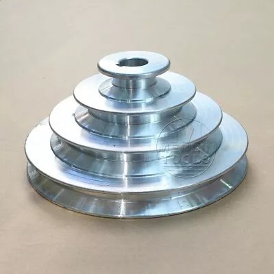 OD 130mm 4 Step Pulley 16mm Bore For 1/2  = 12.7mm  Belt Width - Cast Aluminum • $37.95