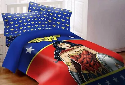 DC Comics Justice League Wonder Woman Twin Size Bed Comforter 3 Piece Set • $49.49