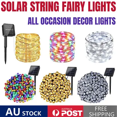 Solar Fairy String Lights 100/200/500 LED Outdoor Garden Christmas Party Decor • $12.50