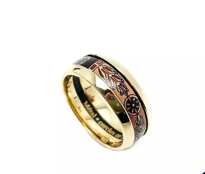 Michaela Frey 18k Yellow Gold Enamel Band Ring Size 8 Austria Polished • $615.20