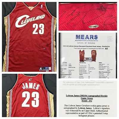 Lebron James Game Worn Used Rookie Jersey Autograph Upper Deck + Mears 2003-2004 • $3900000