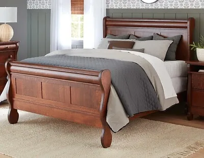 Amish Traditional Classic Sleigh Bed Solid Wood King Queen Full Twin • $2279
