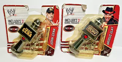 Lot Of 2 WWE Wrestling Talking Microphone Keychain * JOHN CENA & BRODUS CLAYS • $25.75