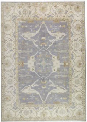 Handmade Gray Floral Design Large 10X14 Oushak Oriental Rug Dining Room Carpet • $1183.93