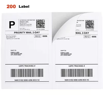 US 200 Shipping Labels 8.5x5.5 Self Adhesive 2 Per Sheet USPS UPS Fedex • $13.90