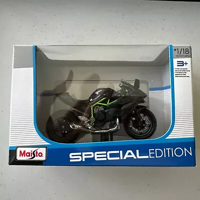 Maisto Kawasaki Ninja H2 R Special 1/18 Scale Diecast Model Motorcycle - NIB • $10.50