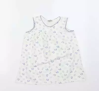 Miniman Girls White Cotton Basic Tank Size 12 Years Round Neck • £5.25