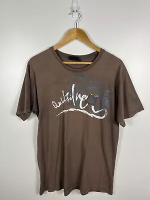 Vintage Y2K Quiksilver Brown Casual Crew Neck Tee T Shirt Men's XXL / XL • $27.29