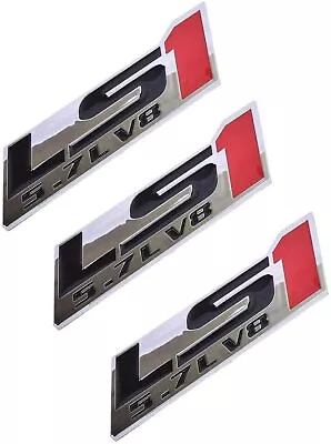 3pcs LS1 5.7L V8 Engine Emblems 3D Decal For Gm Silverado Black/Red • $14.44