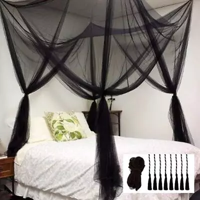 Comtelek Mosquito NET For Bed Canopy Four Corner Post Curtains Bed Canopy Ele... • $25.13