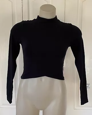 Kookai Long Sleeve Crop Top Size 1 Black • $18