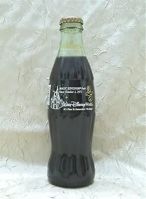 Walt Disney World Magic Kingdom Park 25th Anniversary Coca-Cola 8 Oz Bottle 1996 • $9.95