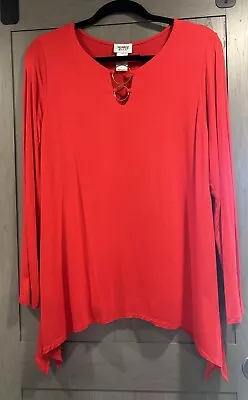 Monroe & Main Women's Red Long Sleeve Tunic Top/Blouse M • $9.95