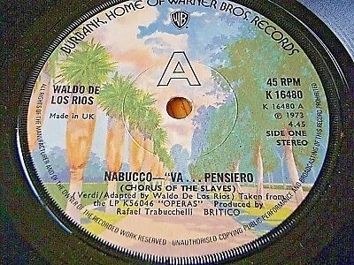 Waldo De Los Rios - Nabucco Va Pensiero     7  Vinyl • £2.39