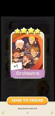 Monopoly Go! Orchestra 4 Stars 🌟 Card / Set 21 Sticker Making Music Colection • $1.99