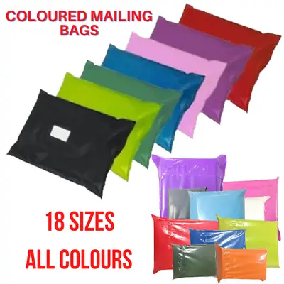 £4.59 • Buy Poly Parcel Mailing Bags Coloured Plastic Self Seal Polythene Postage Mail Bag