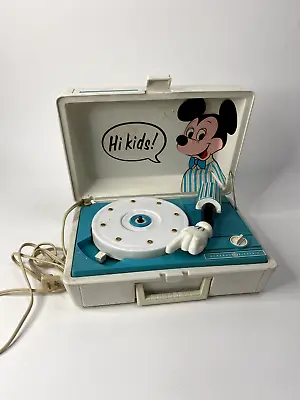 Vintage GE Disney Mickey Mouse Record Player Works Sometimes-See Video • $49.98