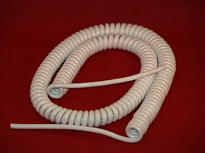 Kalestead Curly Coiled Mains Cable(6 Amp) Pvc/pur White closed Length 1000mm   • £17.50