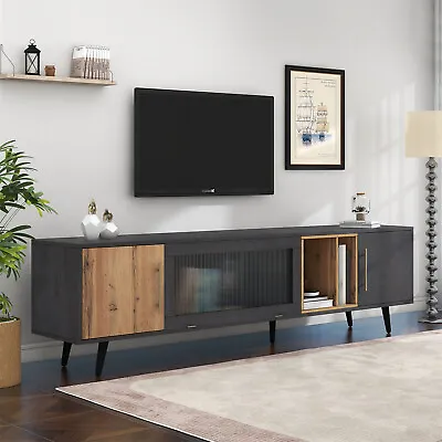 £184.99 • Buy TV Stand Cabinet Unit Modern Glass Door Entertainment Living Room Furniture