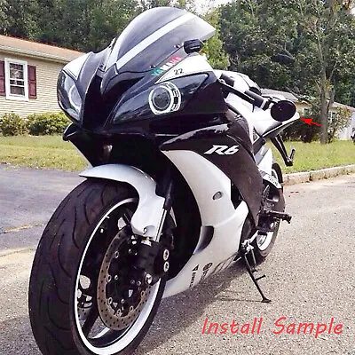 Motorcycle Mirrors Rear View Side Bar End Mirrors Round For Yamaha YZF R6 R3 R1 • $17.98