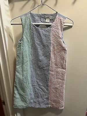 Girl’s Vineyard Vines Size 10 Seersucker Patchwork Dress • $25