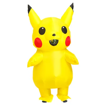 Adult Inflatable Pikachu Costume Halloween Party Cosplay Blow Up Fancy Dress AU • $72.59