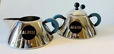 ALESSI By MICHAEL GRAVES Cream And Sugar With Lid And Spoon BEAUTIFUL Condition! • $128