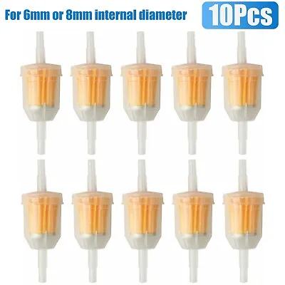 10Pcs 1/4  6mm/8mm Inline Gas Fuel Filter For Small Engine Lawn Garden Mower • $9.48